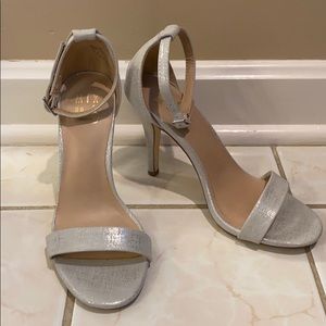 White/silver heeled sandals
